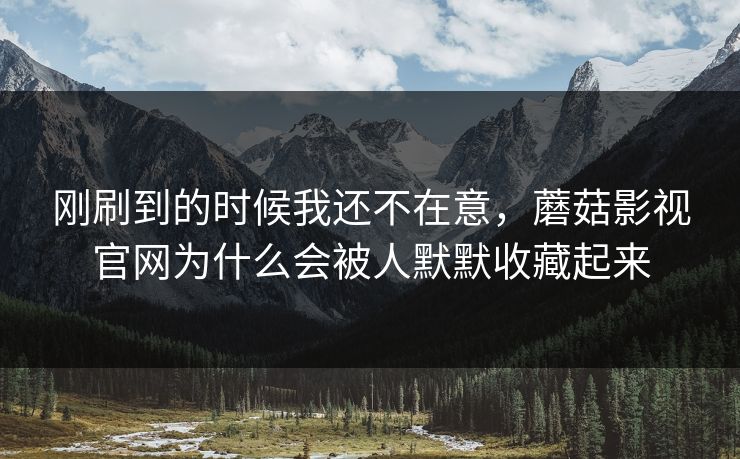 刚刷到的时候我还不在意,蘑菇影视官网为什么会被人默默收藏起来 刚刷到的时候我还不在意,蘑菇影视官网为什么会被人默默收藏起来