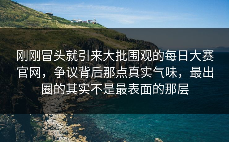 刚刚冒头就引来大批围观的每日大赛官网，争议背后那点真实气味，最出圈的其实不是最表面的那层